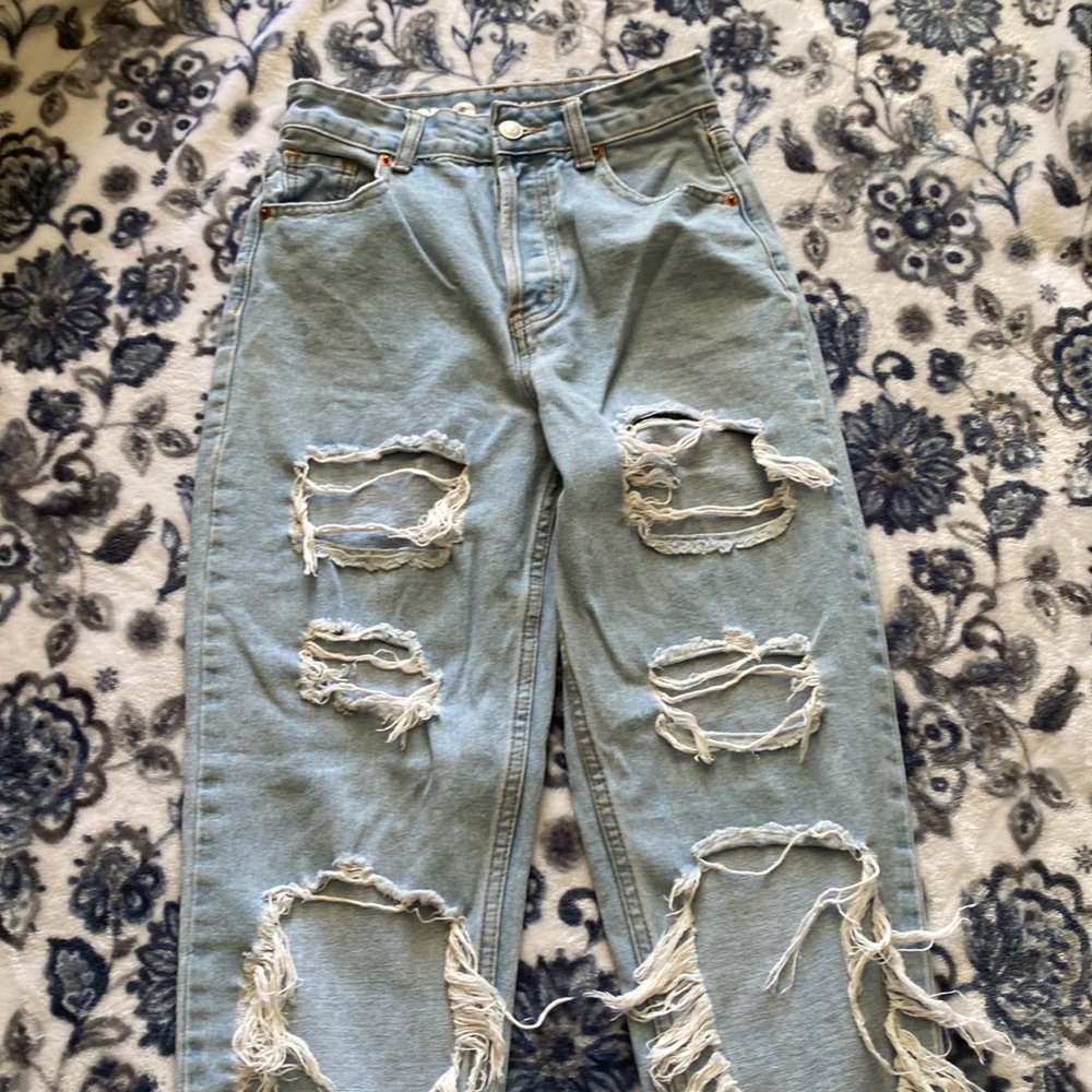 Ripped Distressed Mom Jeans